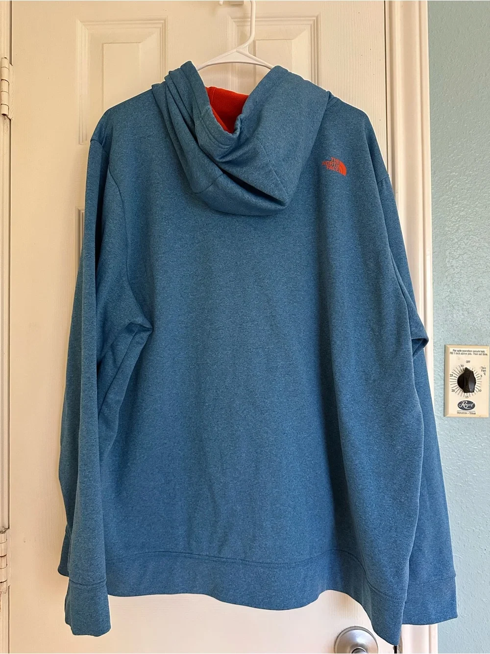 The North Face Men's Blue and Orange Hoodie size XXL